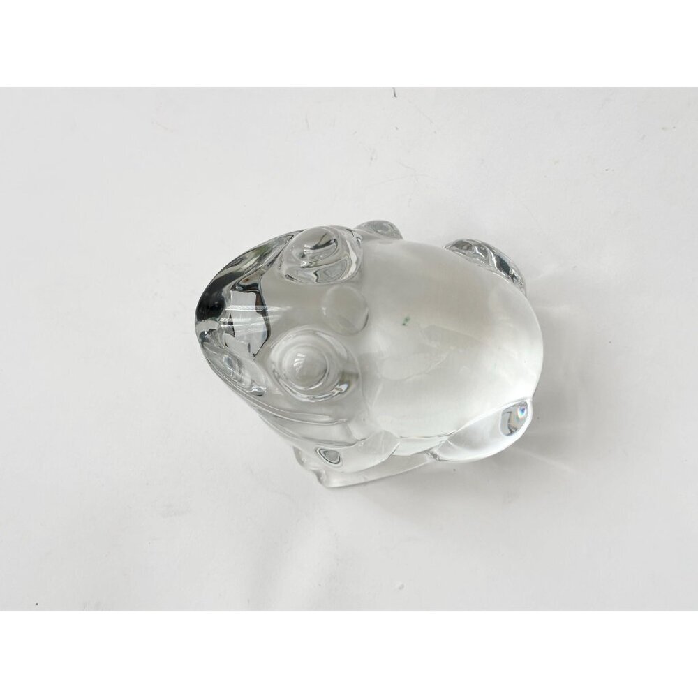 Vintage Clear Glass Handmade Frog Shaped Paperweight or Decorative Figure - Picture 2 of 11